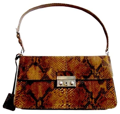 brown snake leather bag prada